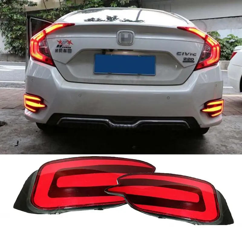 Honda Civic Back Bumper Brake Light Lava Style Model 2016-2021 1