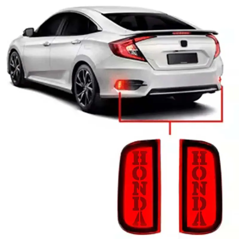 Honda Civic Back Bumper Reflector With Logo Model 2017-2021 1