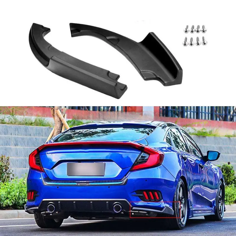 Honda Civic Back Bumper Splitter Matt Black Model 2016-2021 1