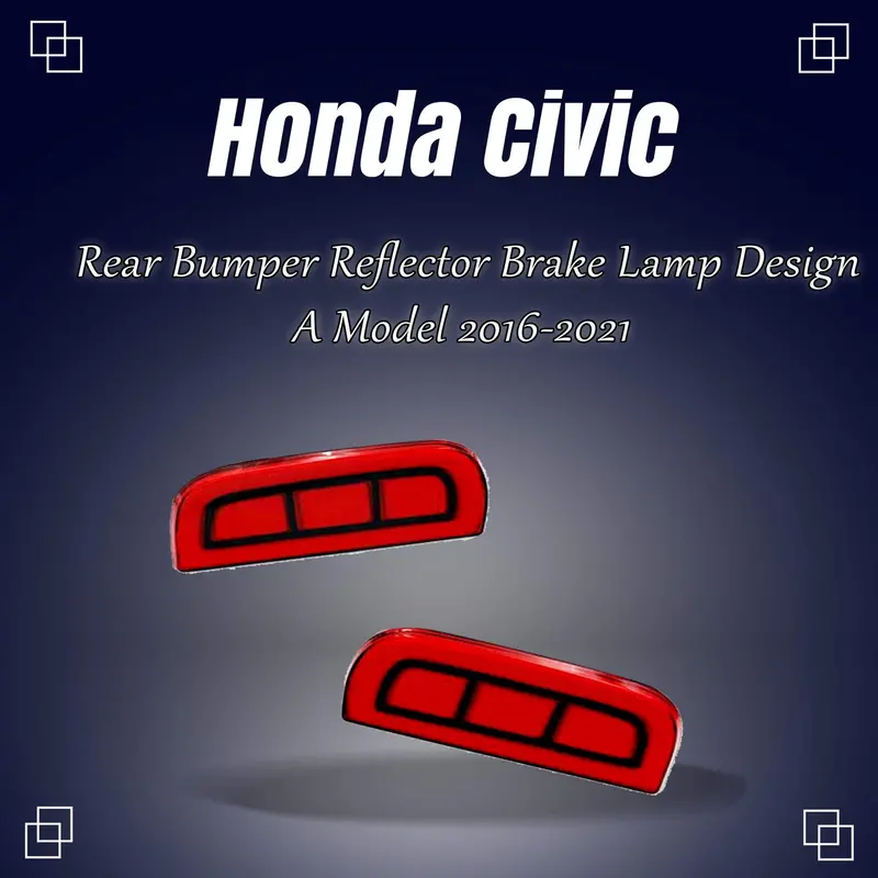 Honda Civic Back Bumper Third Brake Lamp Reflector (Bl-040) 2016 - 2021 - - Design A 1