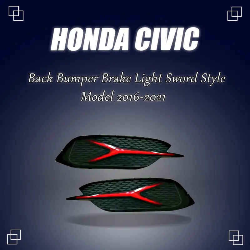 Honda Civic Back Bumper Third Brake Lamp Sword Style 2016 - 2021 1