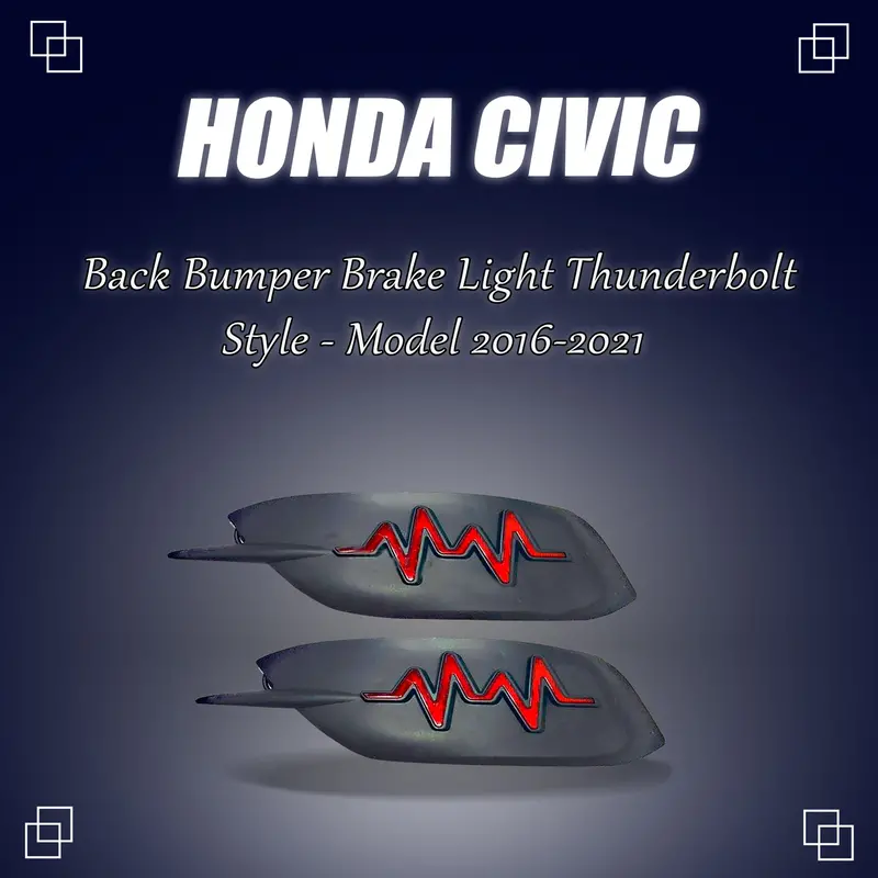 Honda Civic Back Bumper Third Brake Lamp Thunderbolt Style 2016 - 2021 1