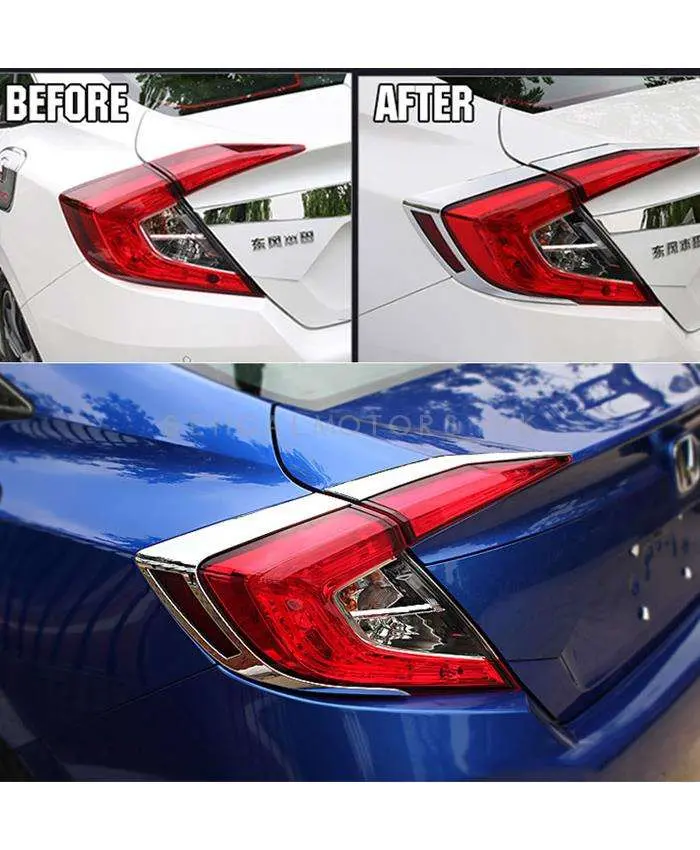 Honda Civic Back Lights Chrome Ma001034+1035 2016 - 2021 2