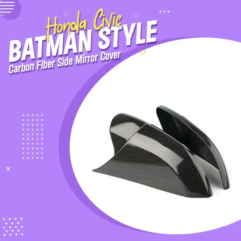 Honda Civic Batman Style Carbon Fiber Side Mirror Cover 2016 - 2021 1