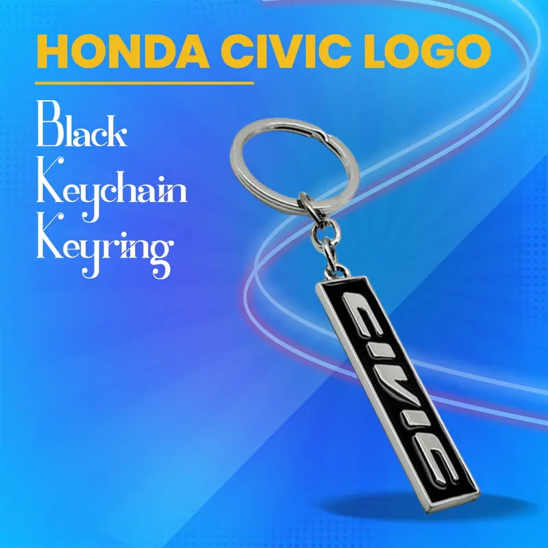 Honda Civic Black Keychain Keyring 1