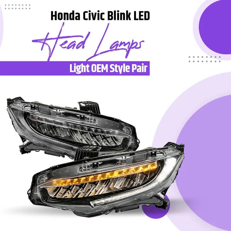 Honda Civic Blink Led Head Lamps Light Oem Style Pair 2016 - 2019 1