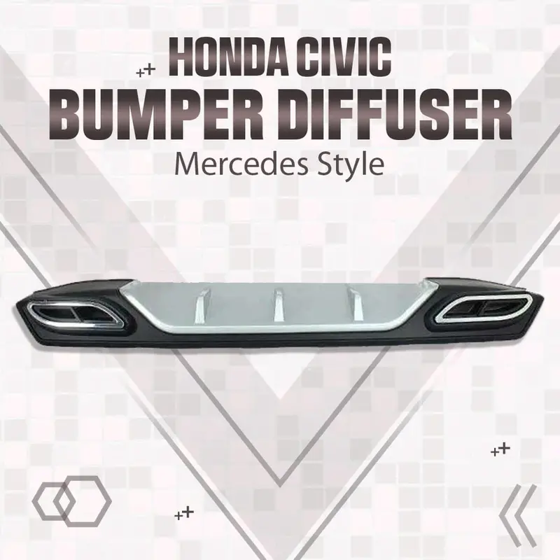 Honda Civic Bumper Diffuser Mercedes Style 2016 - 2021 1
