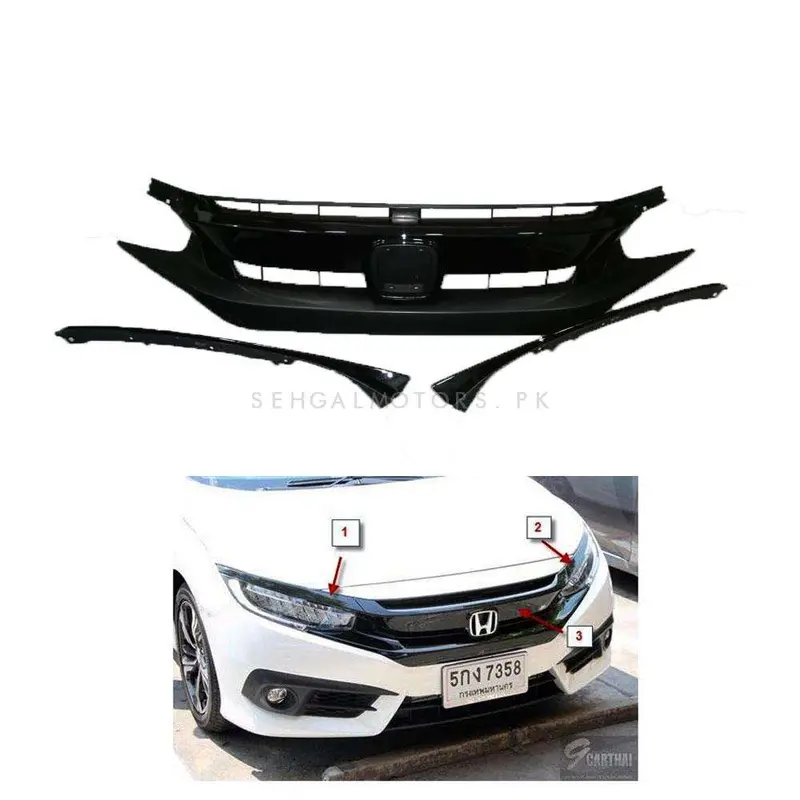 Honda Civic Bumper Upper Grille Thailand 2016 - 2021 1