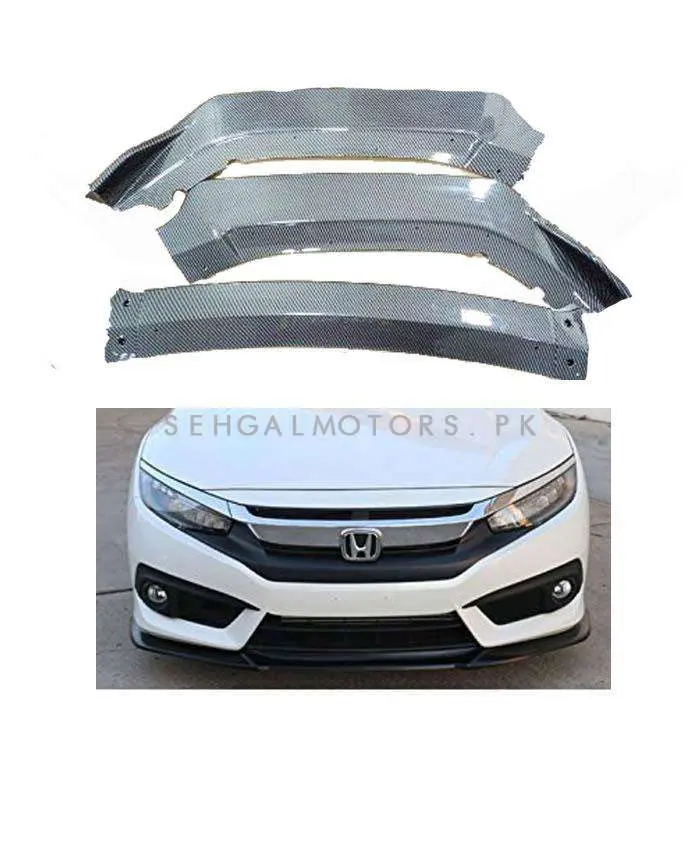 Honda Civic Carbon Fiber Front Abs Plastic Splitter 2016 - 2021 1