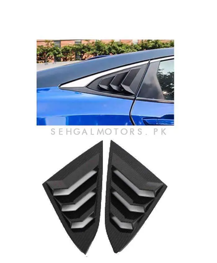 Honda Civic Carbon Fiber Quarter Glass Rack Lamborghini (100302766) 2016 - 2021 - Style Louver Vents Pair 1