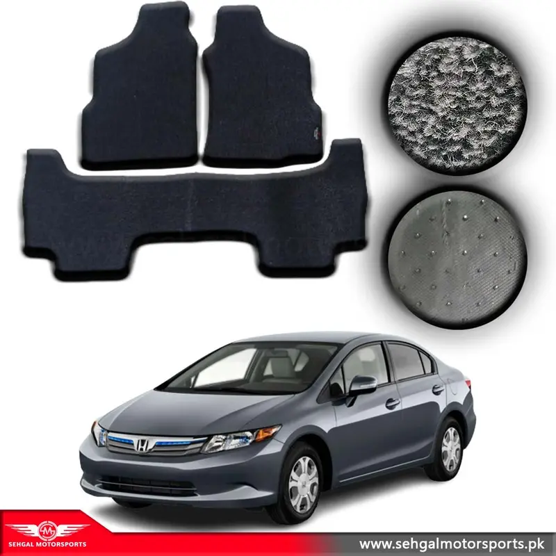 Honda Civic Carpet Floor Mat Special Black/Gray Model 2012-2016 1
