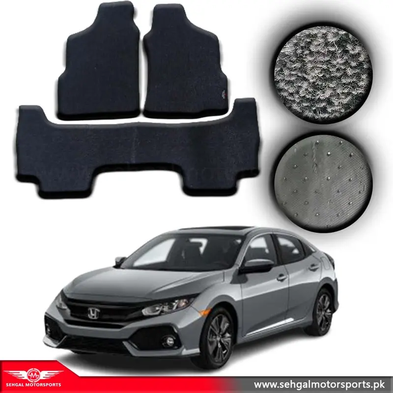 Honda Civic Carpet Floor Mat Special Black/Gray Model 2016-2021 1