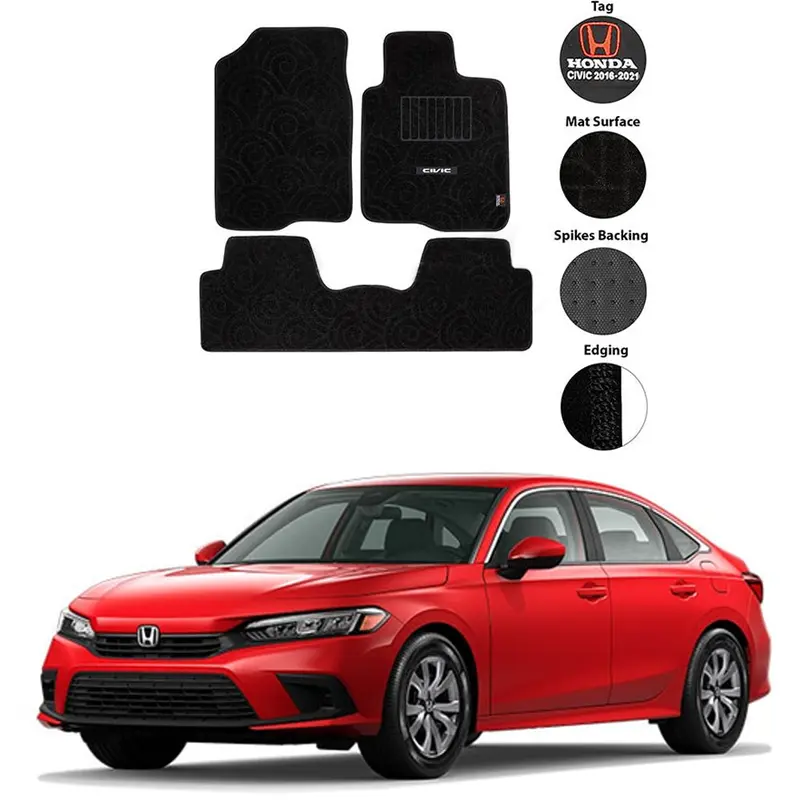 Honda Civic Carpet Floor Mat Special Black/Gray Model 2022-2023 1