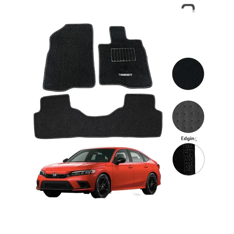 Honda Civic Carpet Floor Mat Twist Fiber Black : 2022-2024 1