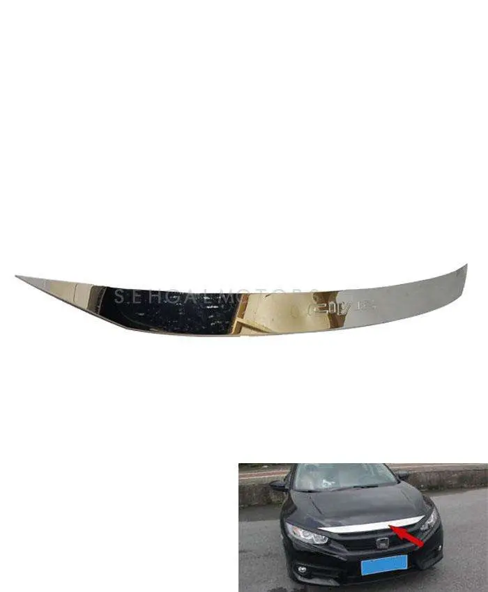 Honda Civic Chrome Bonnet Trim 2016 - 2021 2