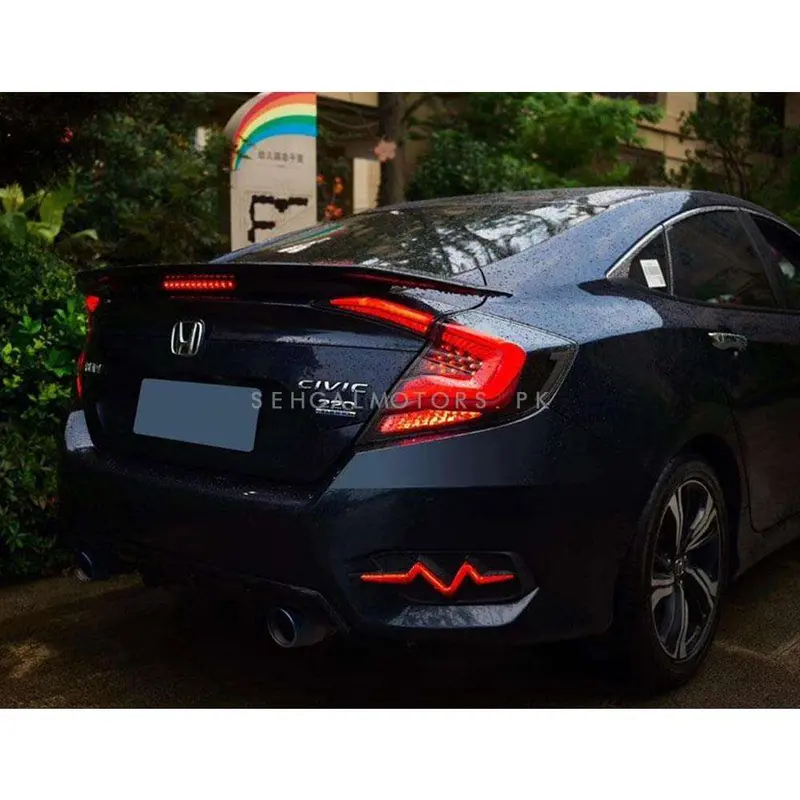 Honda Civic Cobra Dragon Scale Style Back Lamps Smoke Red 2