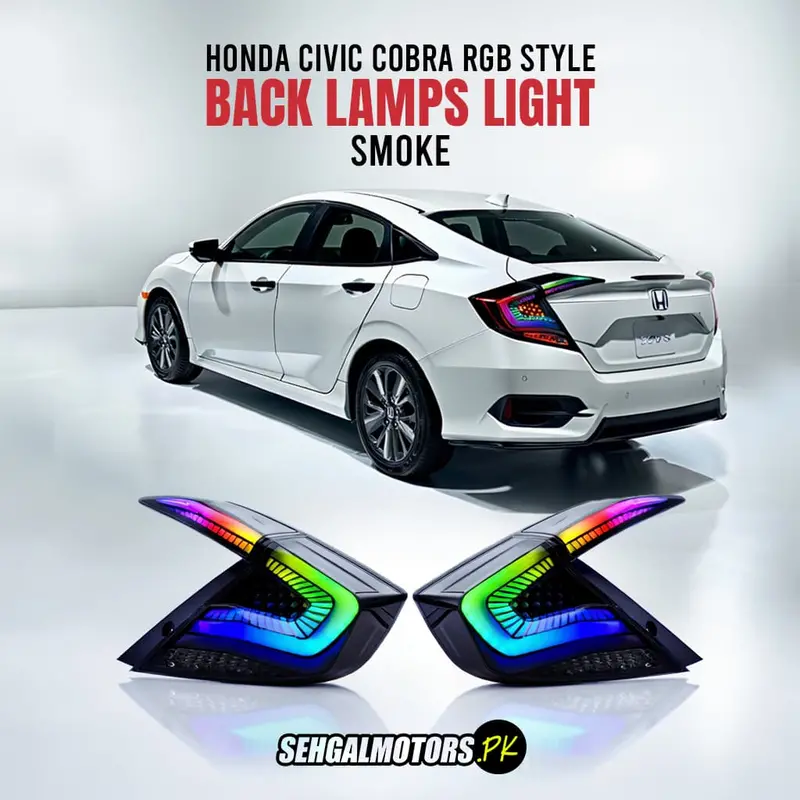 Honda Civic Cobra Rgb Style Lava Back Lamps Light Smoke White 2016 - 2021 1