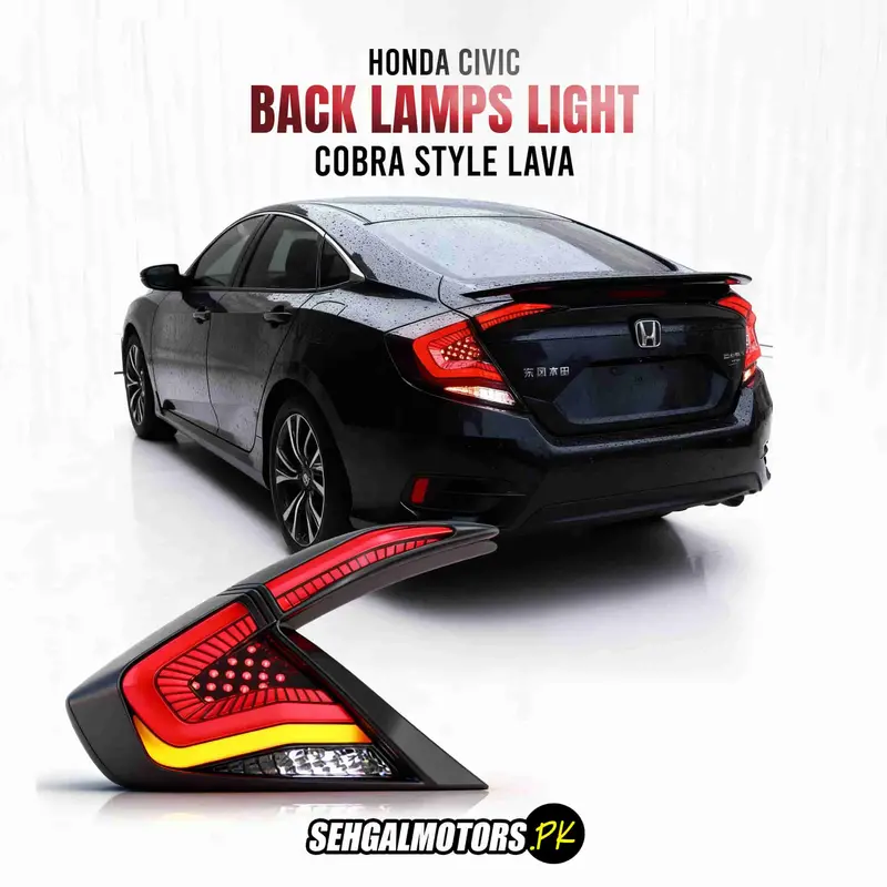 Honda Civic Cobra Style Lava Back Lamps Light Red 1