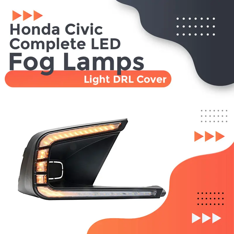 Honda Civic Complete Led Fog Lamps Light Drl Cover 2022 - 2025 1