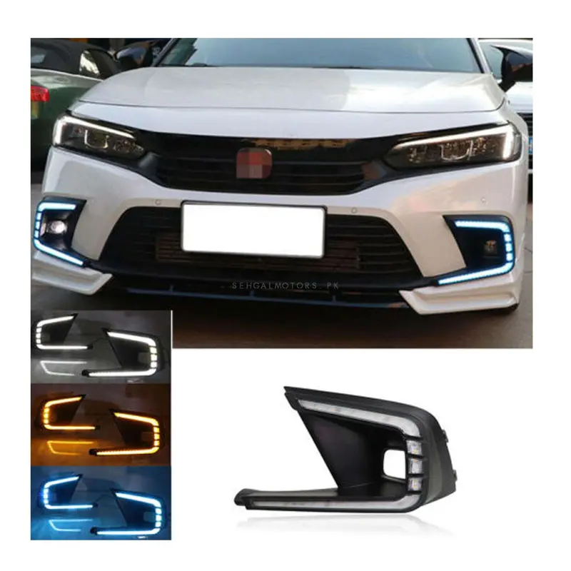 Honda Civic Complete Led Fog Lamps Light Drl Cover 2022 - 2025 2