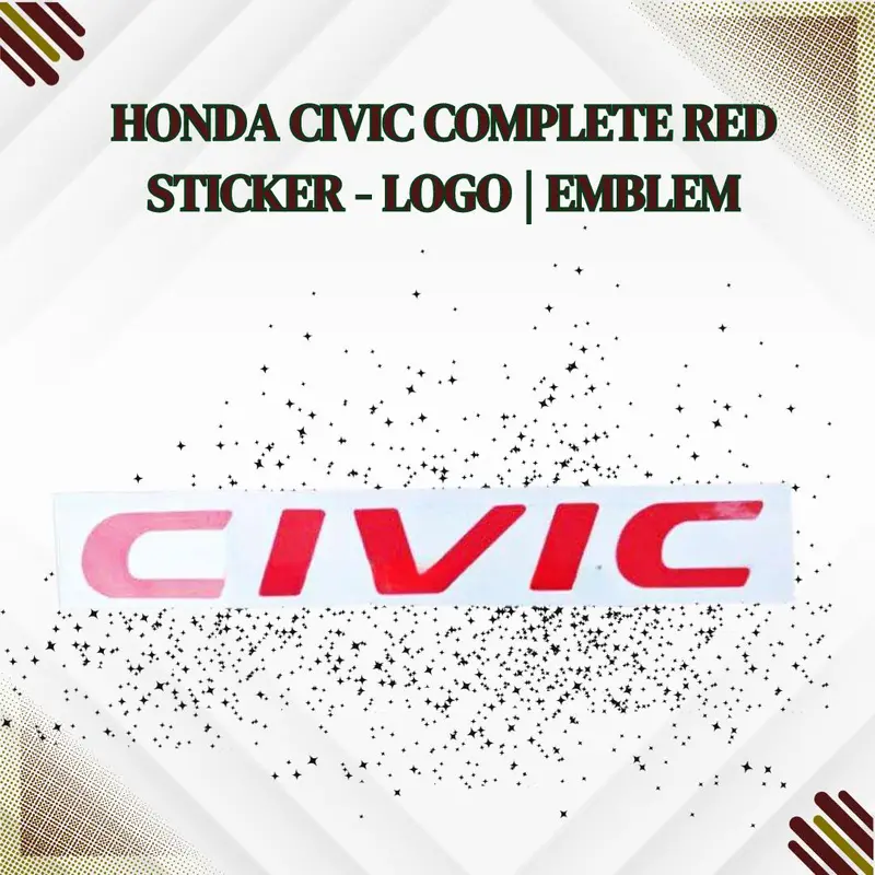 Honda Civic Complete Red Sticker - Logo | Emblem 1