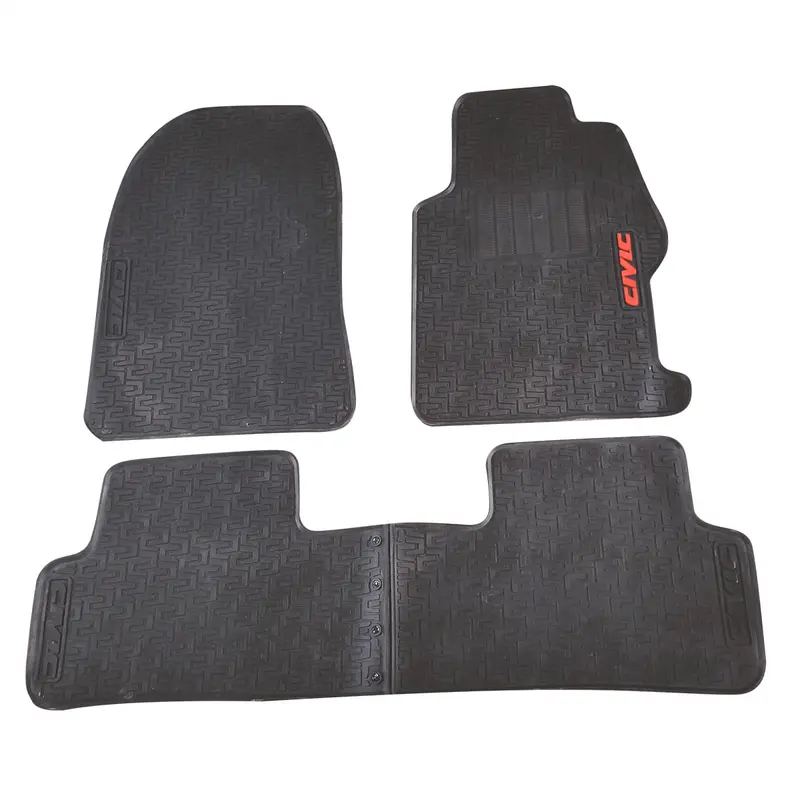Honda Civic Custom Fit Pvc Rubber Floor Mat Black Mix Design 3 Pcs 2012 - 2016 2