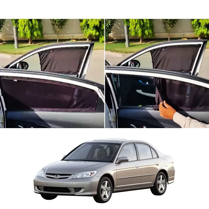 Honda Civic Custom Fit Retractable Curtains 2004 - 2006 - - Sunshades - Parda 1
