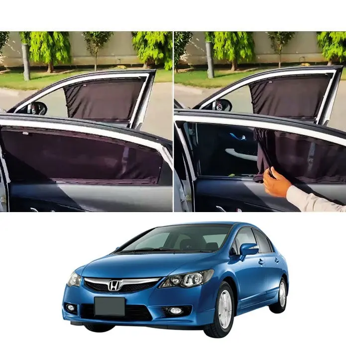 Honda Civic Custom Fit Retractable Curtains 2006 - 2012 - Sun Shade - Parda 1