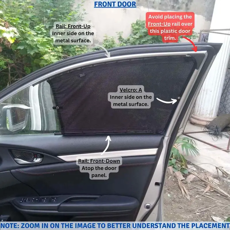 Honda Civic Custom Fit Retractable Curtains 2016 - 2021 - Sun Shade - Parda 2