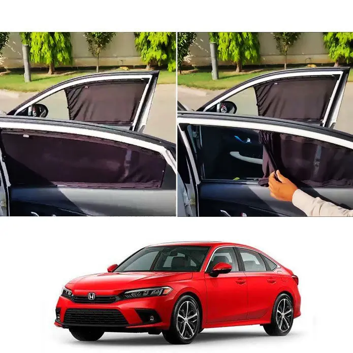 Honda Civic Custom Fit Retractable Curtains 2022 - 2025 - Sun Shade - Parda 1