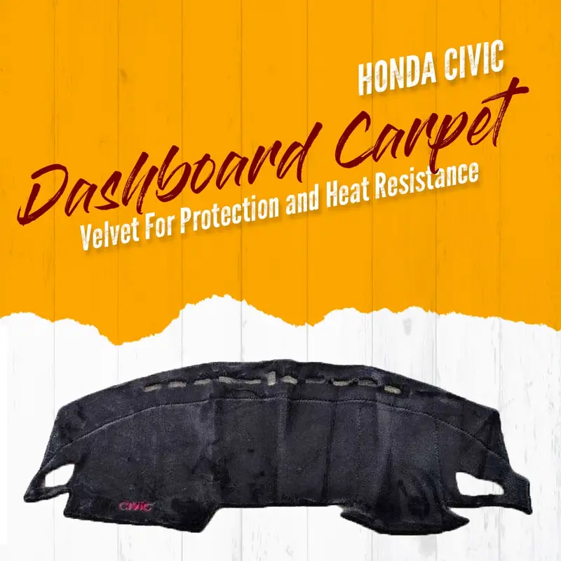 Honda Civic Dashboard Carpet Velvet Black 2022 - 2025 - For Protection And Heat Resistance 1