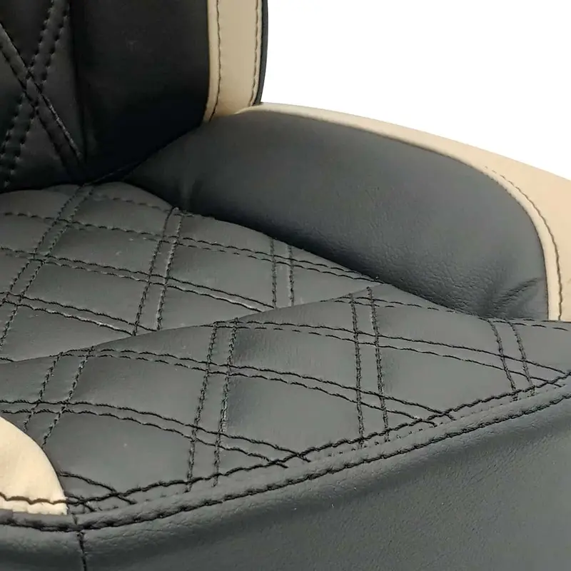 Honda Civic Diamond Cut Black Beige Seat Covers 2012 - 2016 2