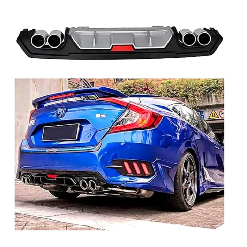 Honda Civic Diffuser Dual Exhaust V4 Model 2016-2021 1