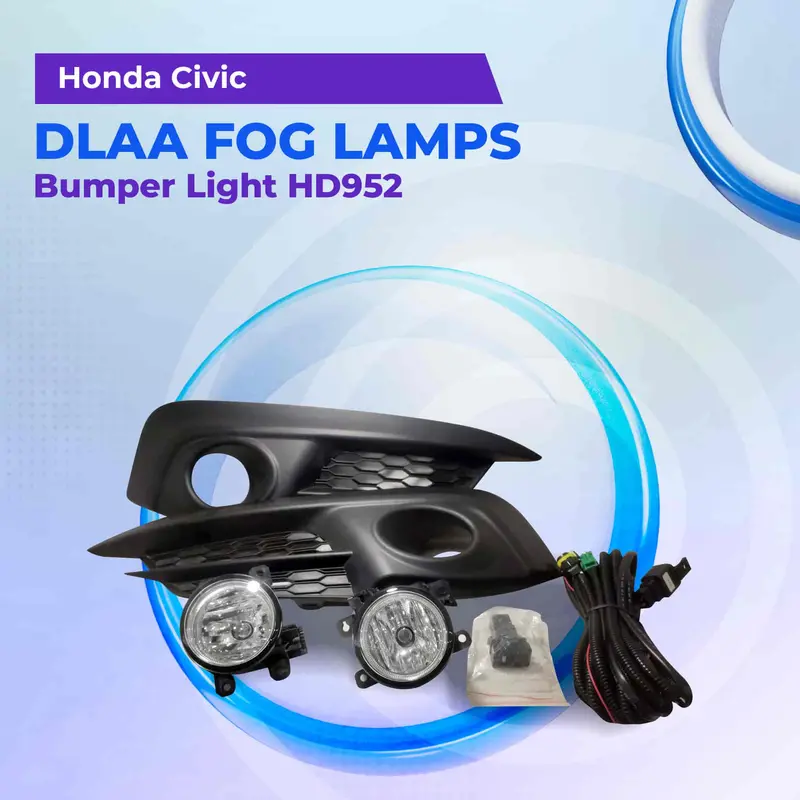 Honda Civic Dlaa Fog Lamps Bumper Light Without Chrome Hd952 2016 - 2021 1
