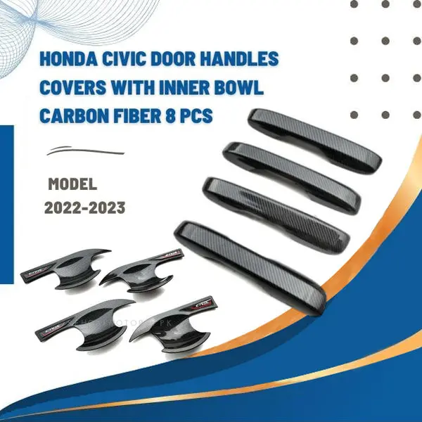 Honda Civic Door Handles Covers With Inner Bowl Carbon Fiber 2022 - 2025 1
