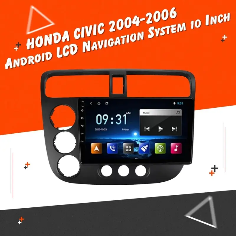 Honda Civic Es Android Lcd 9 Inches Black 2001 - 2006 1