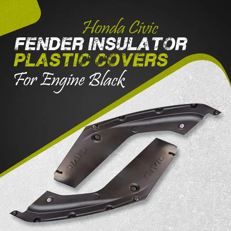 Honda Civic Fender Insulator Plastic Covers For Engine Black 2016 - 2021 1