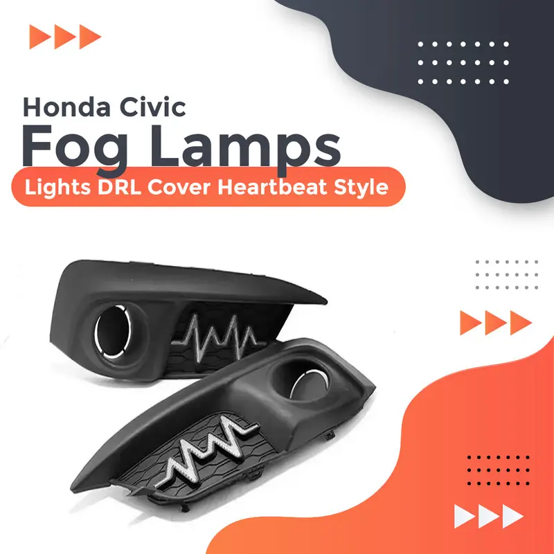 Honda Civic Fog Lamps Lights Drl Cover Heartbeat Style 2016 - 2021 1