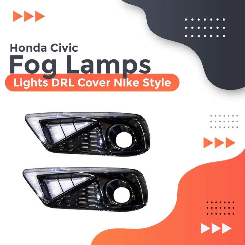 Honda Civic Fog Lamps Lights Drl Cover Nike Style 2016 - 2021 1