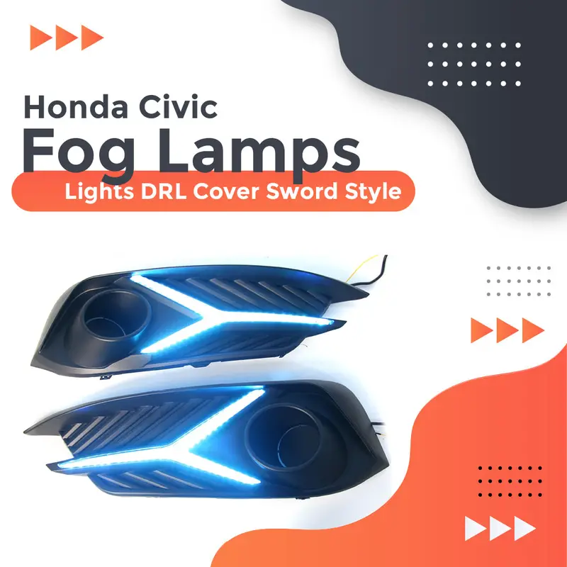Honda Civic Fog Lamps Lights Drl Cover Sword Style 1