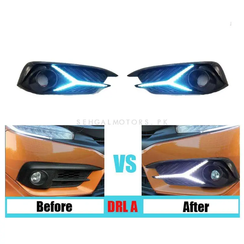 Honda Civic Fog Lamps Lights Drl Cover Sword Style 2