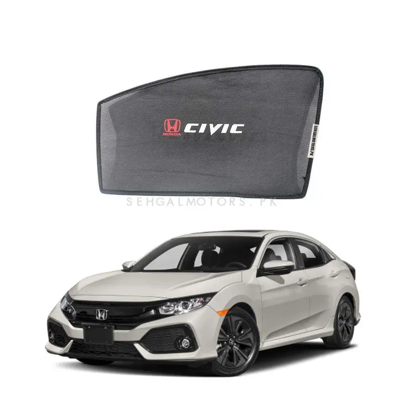 Honda Civic Foldable & Flexible Sunshade With Logo 2017 - 2021 - Side Sun Shade | Parda 1