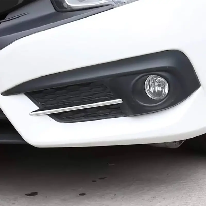 Honda Civic Front & Back Fog Light Cover Chrome Only Model 2017-2021 1