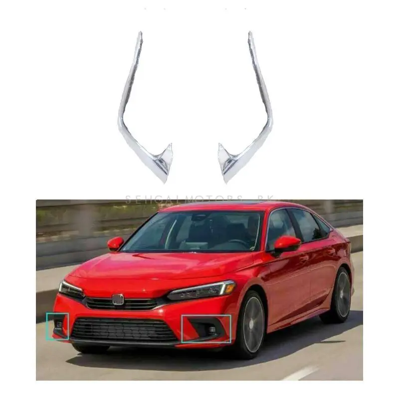 Honda Civic Front Fog Lamps Trims Chrome 2Pc 2022 - 2025 2