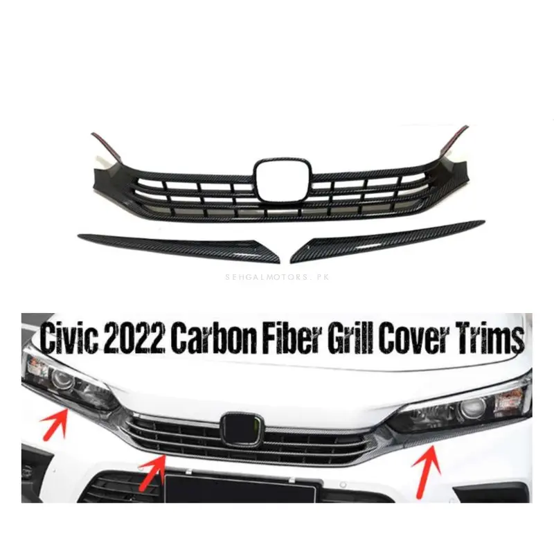 Honda Civic Front Grille Carbon Fiber 2022 - 2025 1