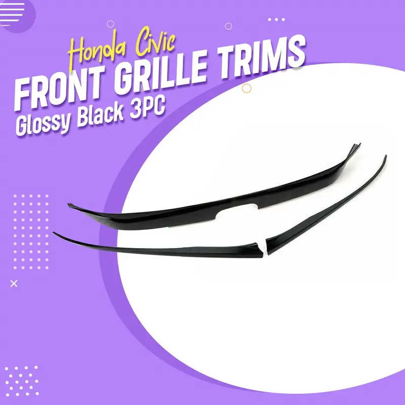 Honda Civic Front Grille Trims Glossy Black 3Pc 2022 - 2025 1