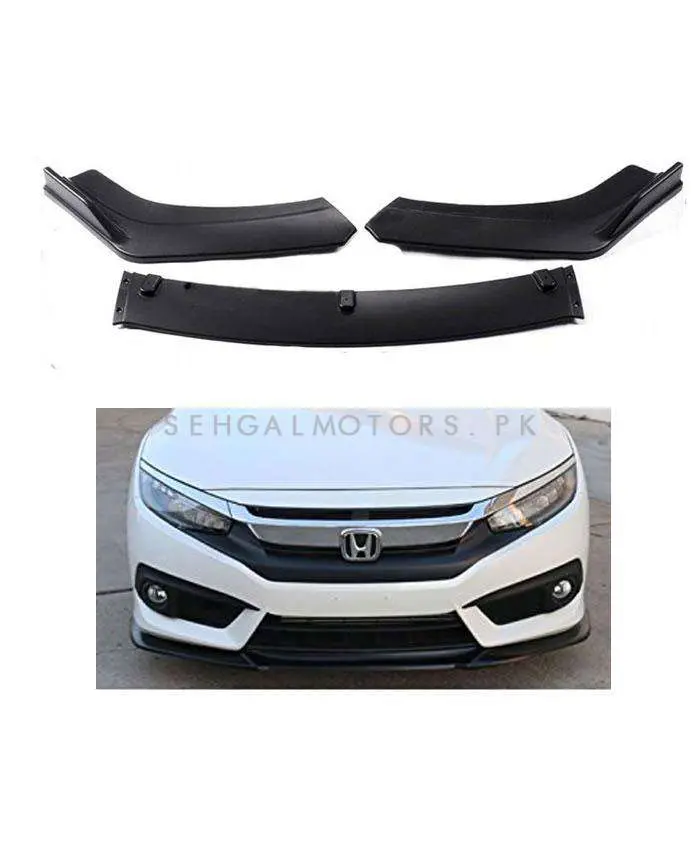 Honda Civic Front Splitter Abs Plastic 2016 - 2021 2