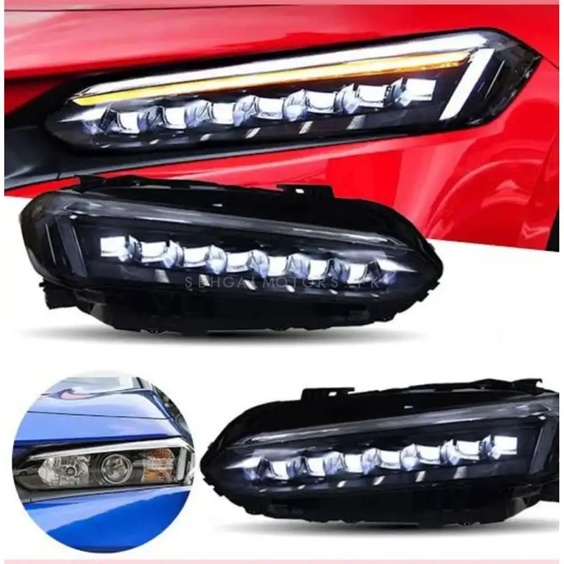 Honda Civic Full Led Head Lamps Light Bugatti Style Pair - - Front Lamp 2