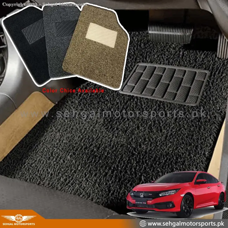 Honda Civic Grass Floor Mat Black Model 2016 - 2021 1