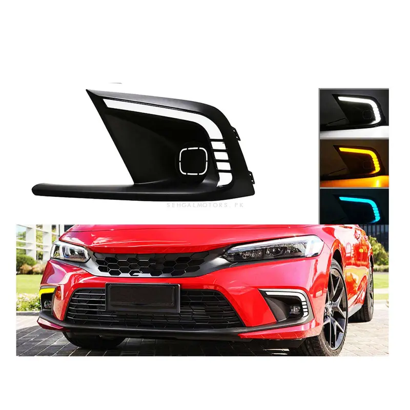 Honda Civic Half Led Fog Lamps Light Drl Cover 2022 - 2025 2